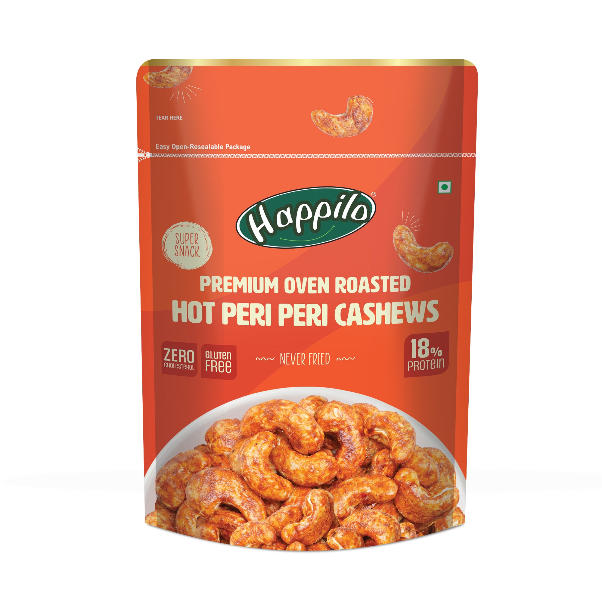 Happilo Premium Oven Roasted Cashews - Hot Peri Peri