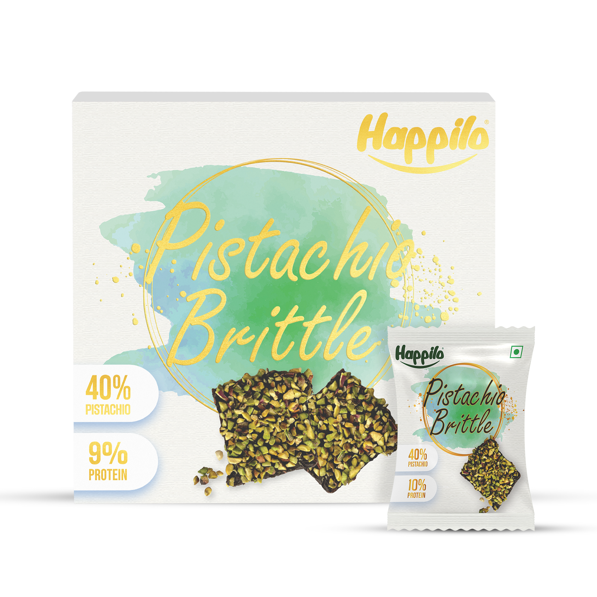 Happilo Premium Pistachios Brittle Gift Box 204g (17gX12)