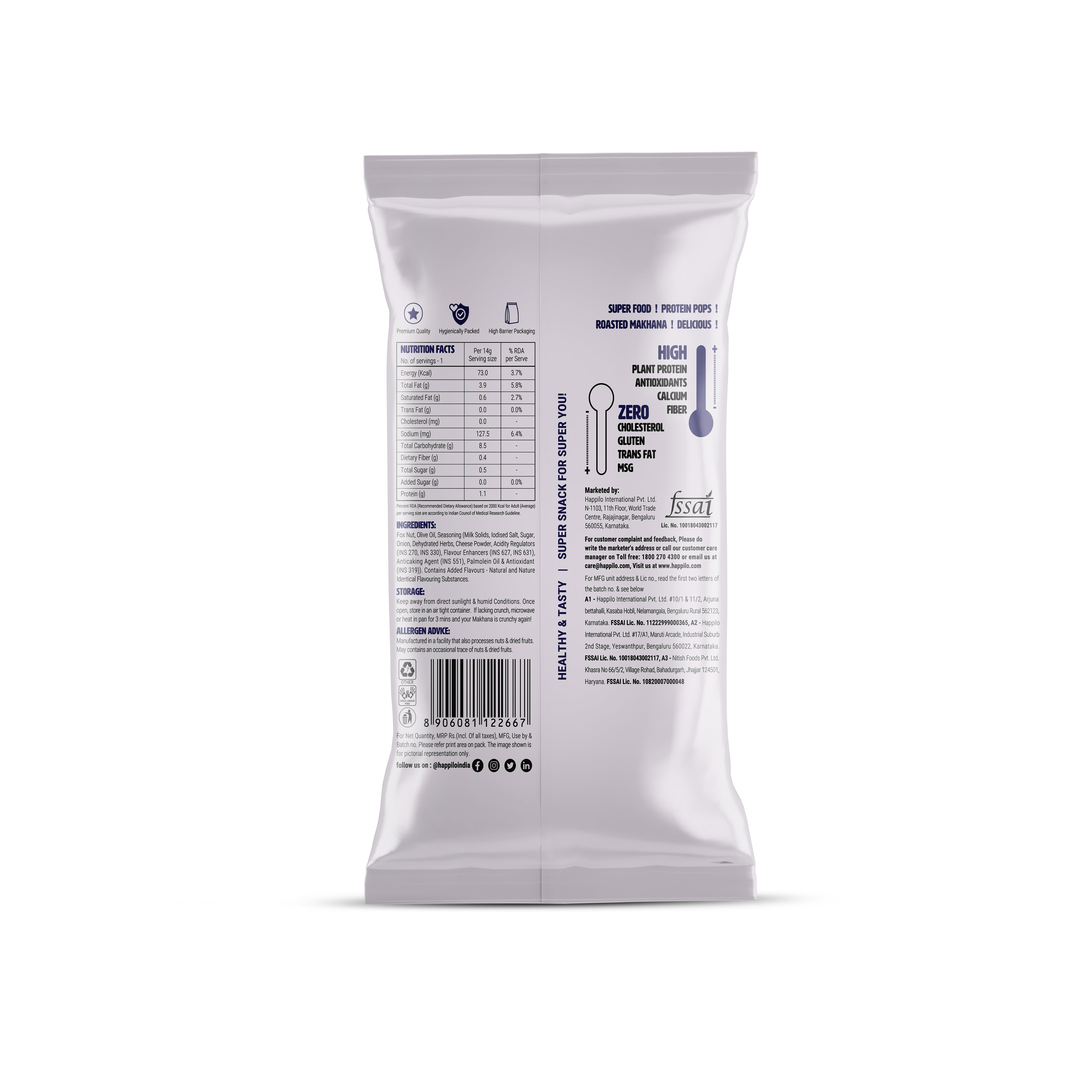 Happilo Premium Super Snack Makhana Cream & Onion