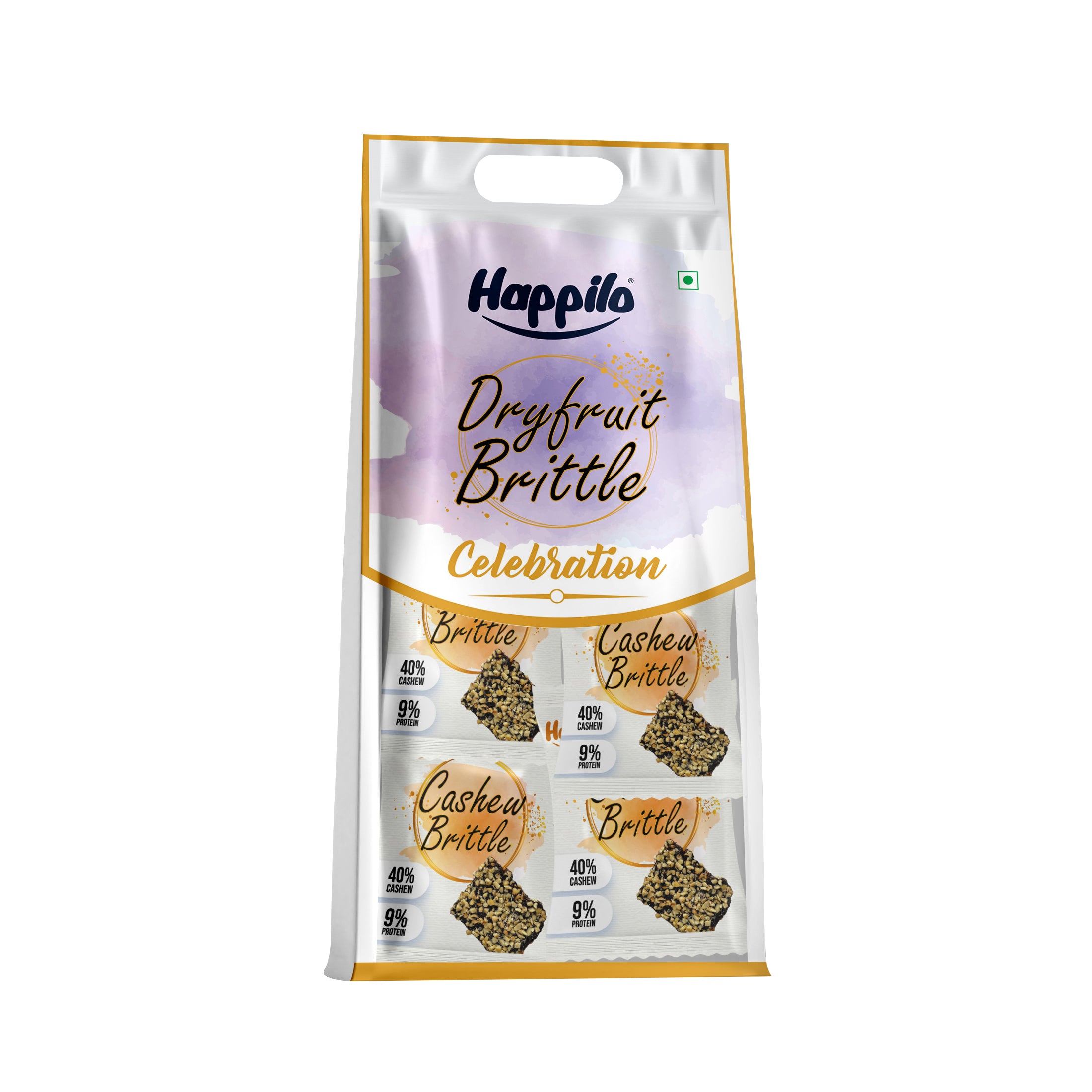 Happilo Premium Cashews Brittle Celebrations Pack 204g (17gX12)