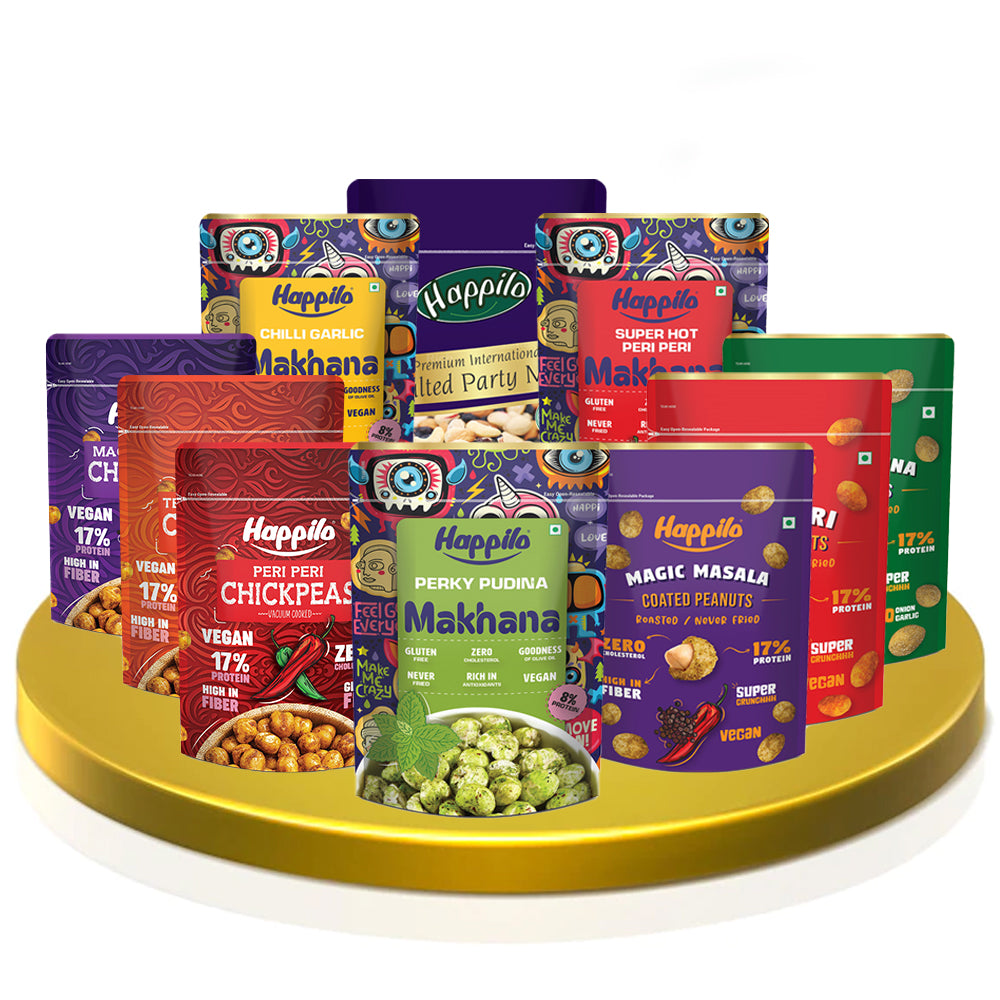 Happilo Chickpeas, Peanut, Makhana and Party Mix Combo 1160g