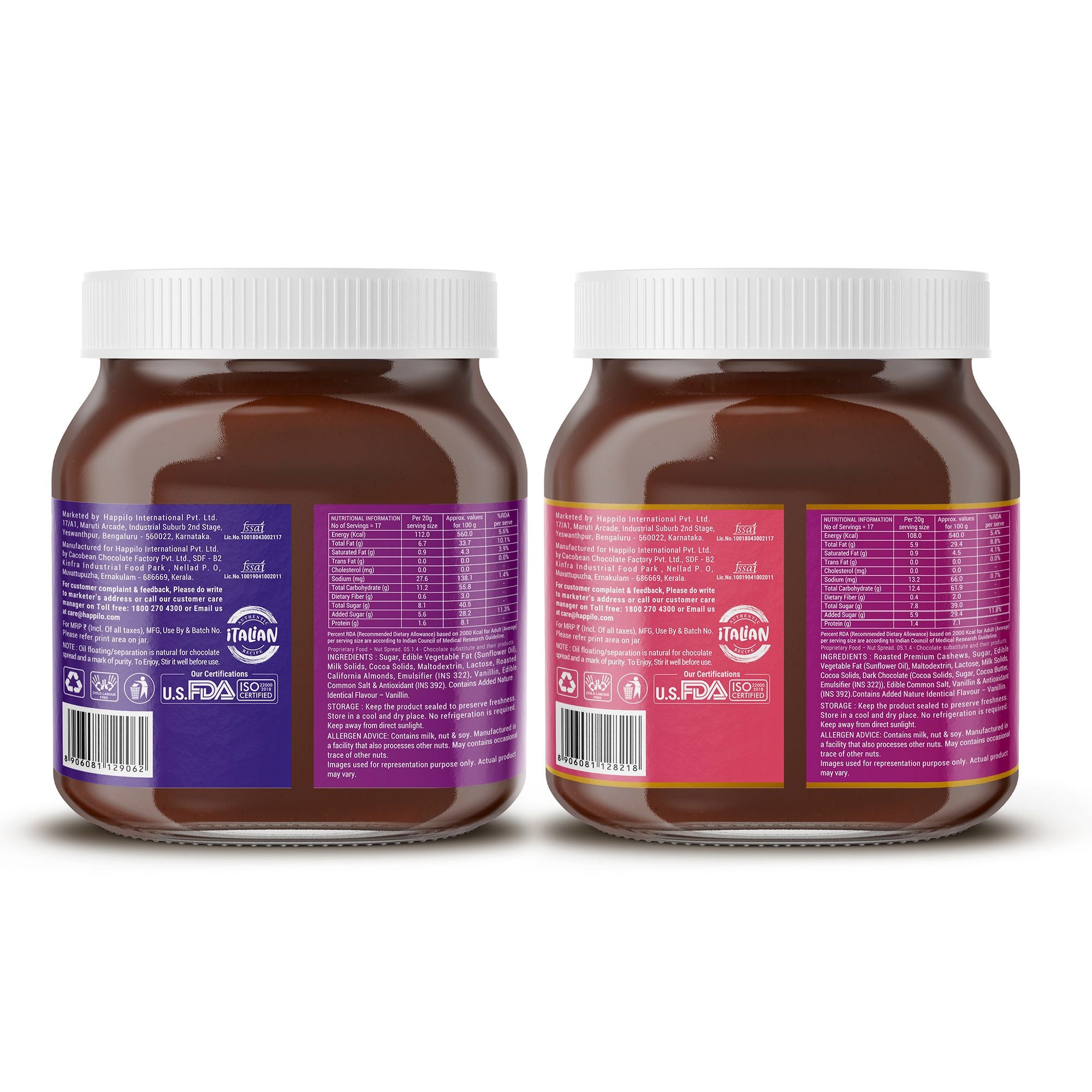 Premium Almond and Cashew Spread Combo 700g (350g Each)