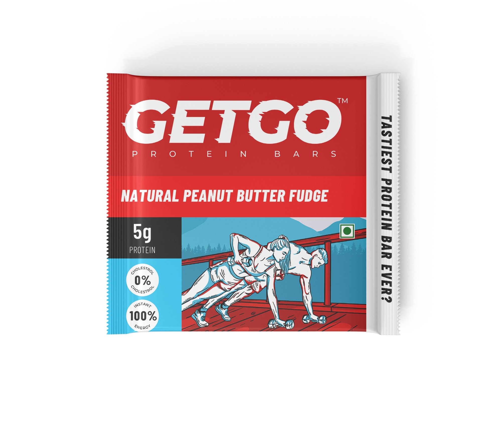 GetGo Natural Peanut Butter Fudge Protein Bar 22g