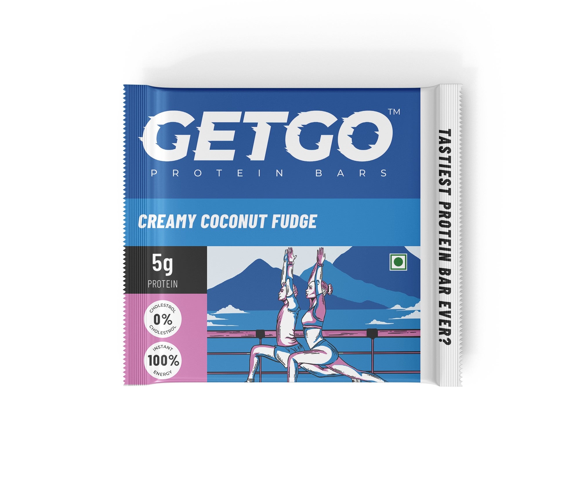 GetGo Indian Creamy Coconut Fudge Protein Bar 22g