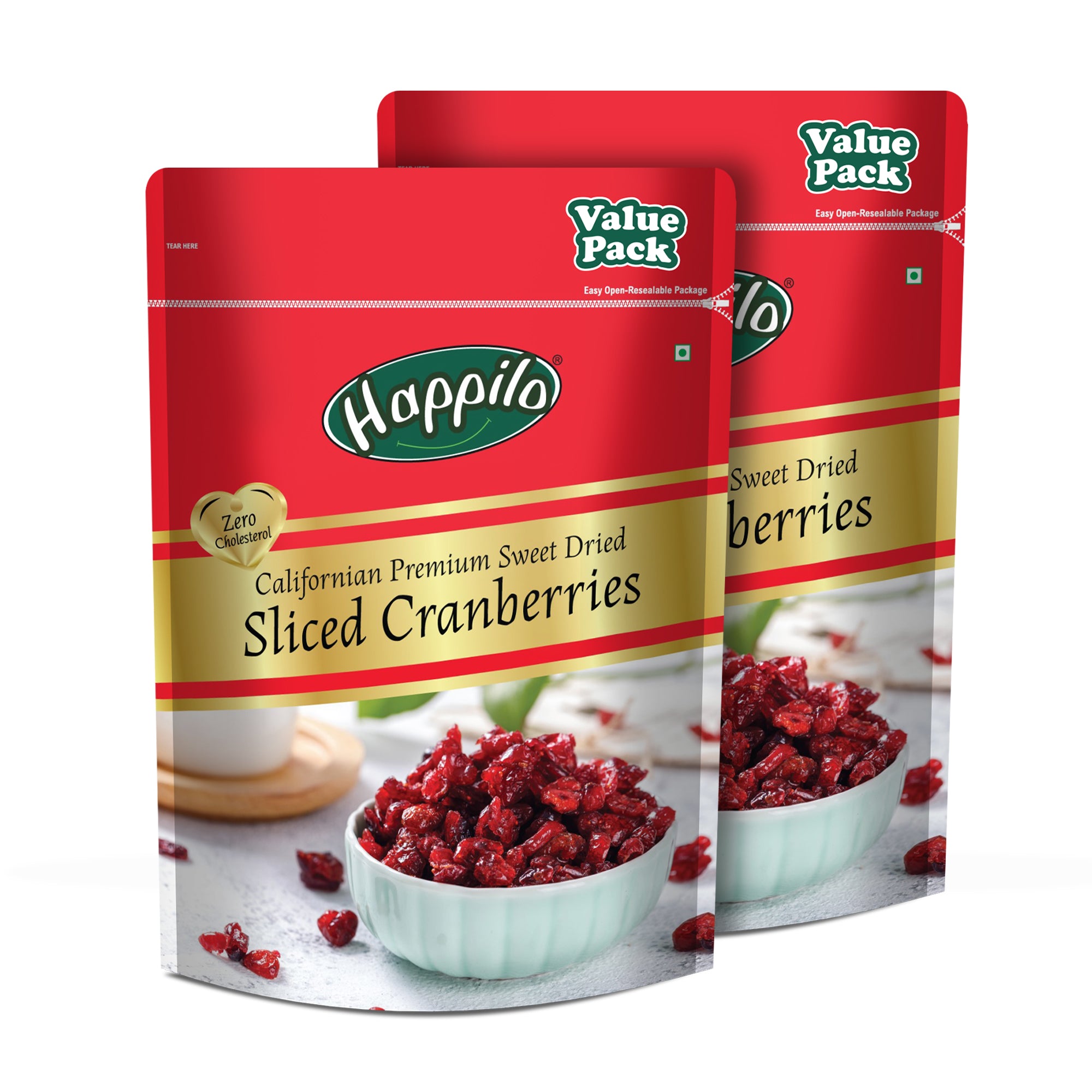 Happilo Premium Californian Sliced Dried Cranberries